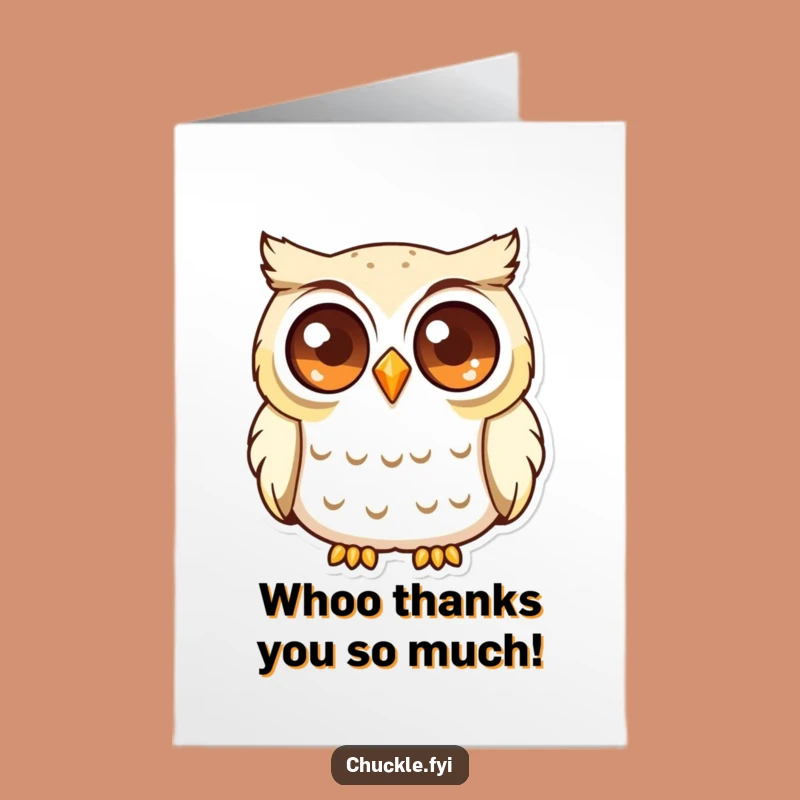 Free Printable Thank You Card: Chuckling Owl Expressing Thanks, Downloadable Art