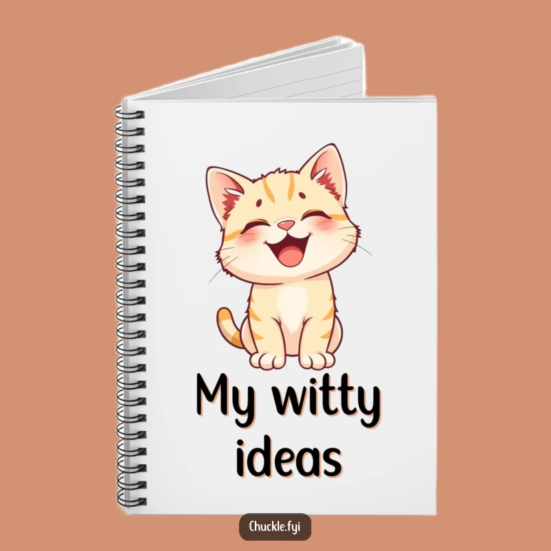 Funny Kitten Laugh Notebook - Perked Ears, Happy Cat, Journal Funny Gift