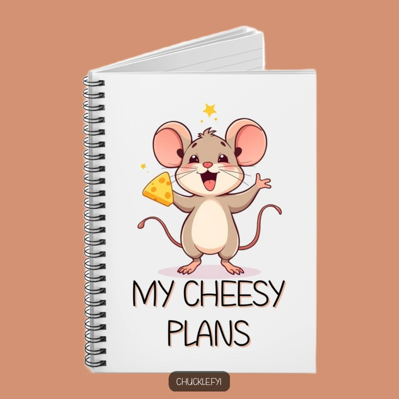 Funny Mouse Jigging with Cheese Notebook - Journal Your Celebrations