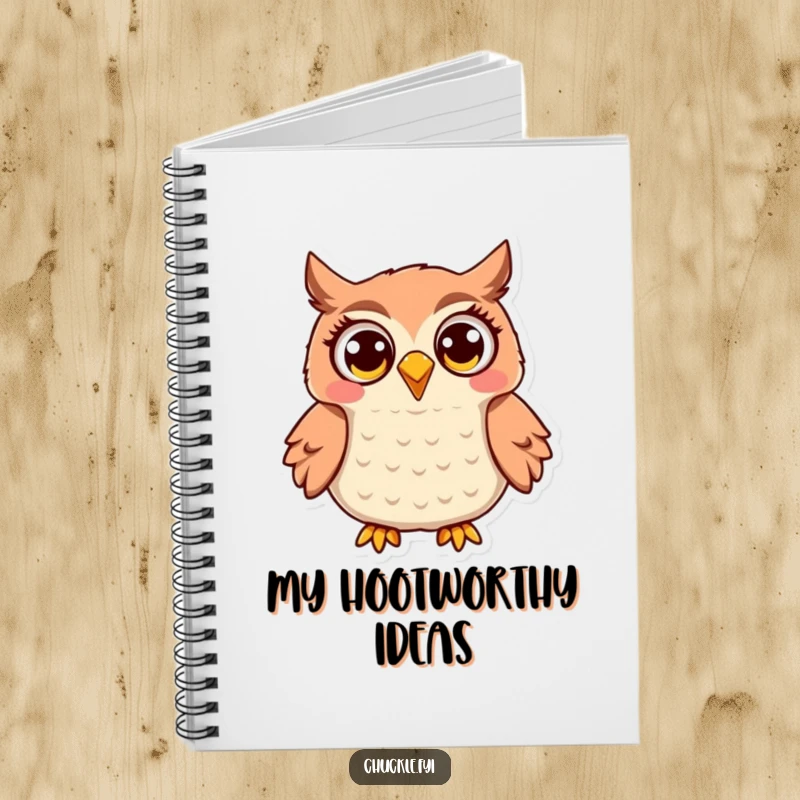Funny Owl Notebook: A jovial owl with wide, happy eyes, hooting with delight, ready to hold your thoughts.