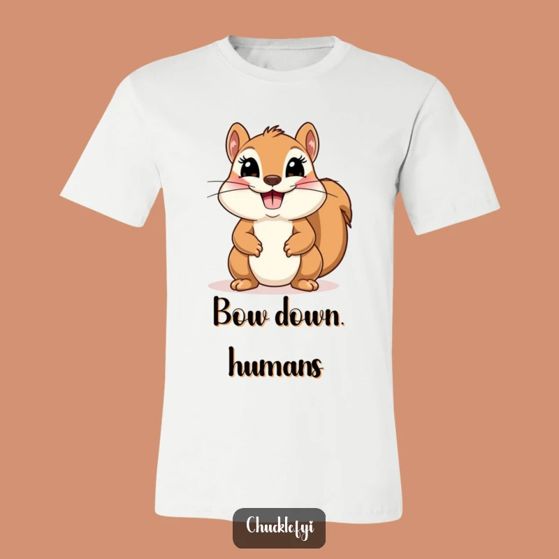Funny Squirrel Bow T-Shirt - Comical Theatrical Design for Animal Lovers