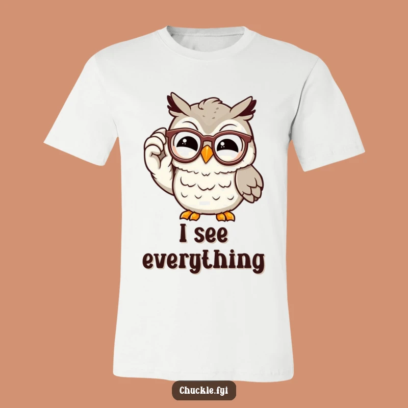 Funny Owl T-Shirt: Chuckling Spectacled Character Tee for Witty People