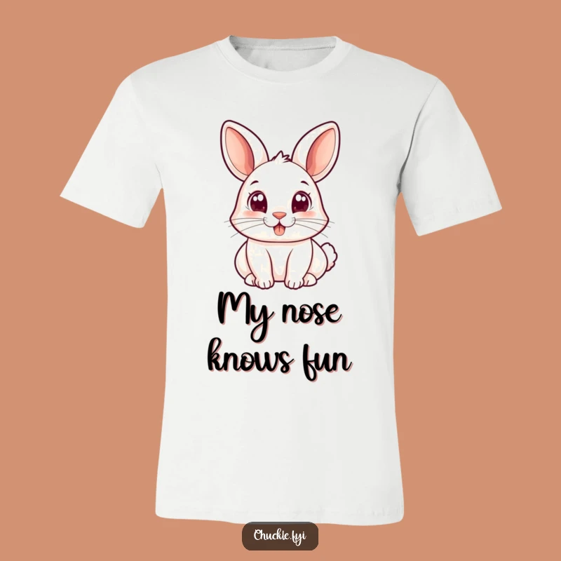 Funny Rabbit Nose Bopping T-Shirt - Wide Joyful Eyes Tee for Cute Lovers