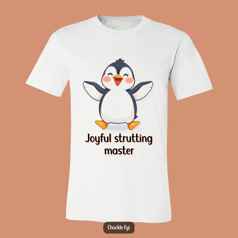 Funny Penguin Waddling T-Shirt: Hilarious Cartoon Apparel for Bird Lovers