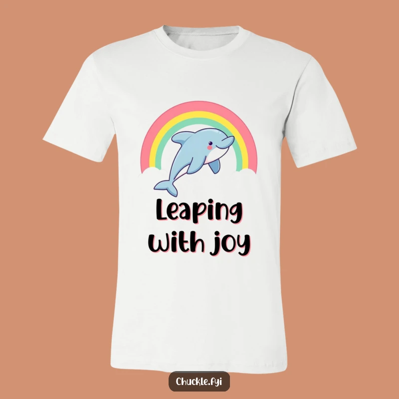 Funny Dolphin Rainbow T-Shirt: Whimsical Ocean Apparel for Happy Souls