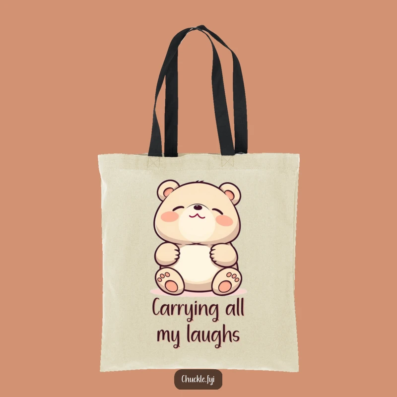 Funny Kawaii Bear Tote Bag, Carry Your Laughs in This Hilarious Eco-Friendly Bag!