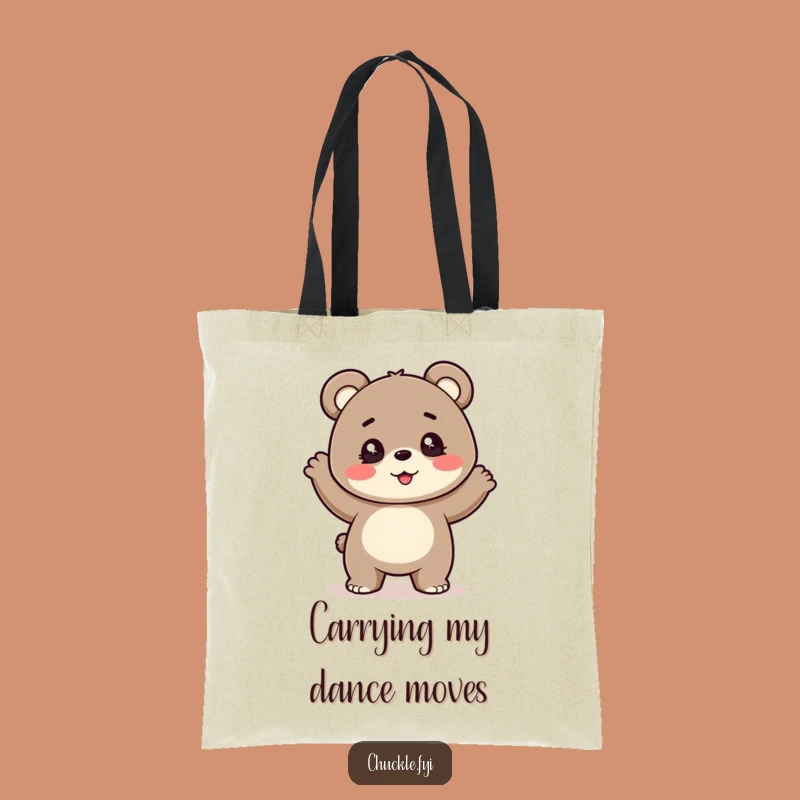 Funny Bear Cub Dance Tote Bag - Stylish Sparkling Eyes, Bouncy Cub, Practical Funny Gift