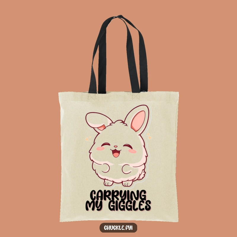 Funny Bunny Laugh Tote Bag - Cute Carryall for Smiles