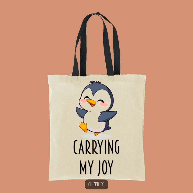 Funny Giggling Penguin Tote Bag - Carry Your Excitement in Style