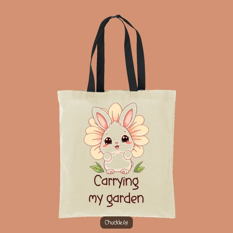 Funny Bunny Flower Tote Bag: Carry Your Curiosity & Smiles!
