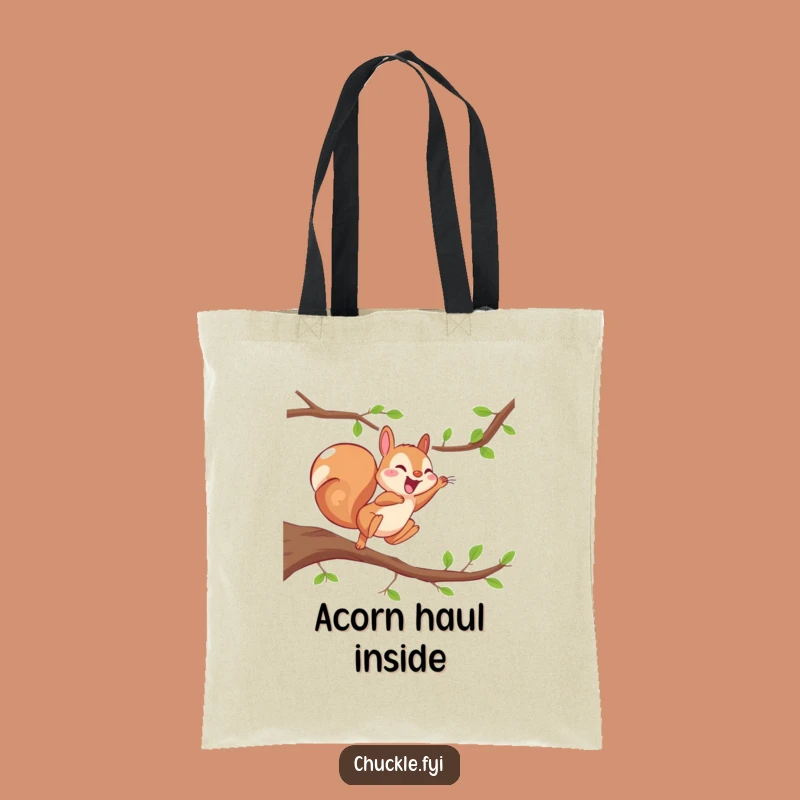 Funny Energetic Squirrel Tote Bag: Giggling Squirrel Carry-All, Charming Fun Gift