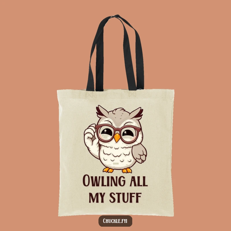 Funny Owl Tote Bag: Durable Chuckling Character Carryall for Bookish Adventures