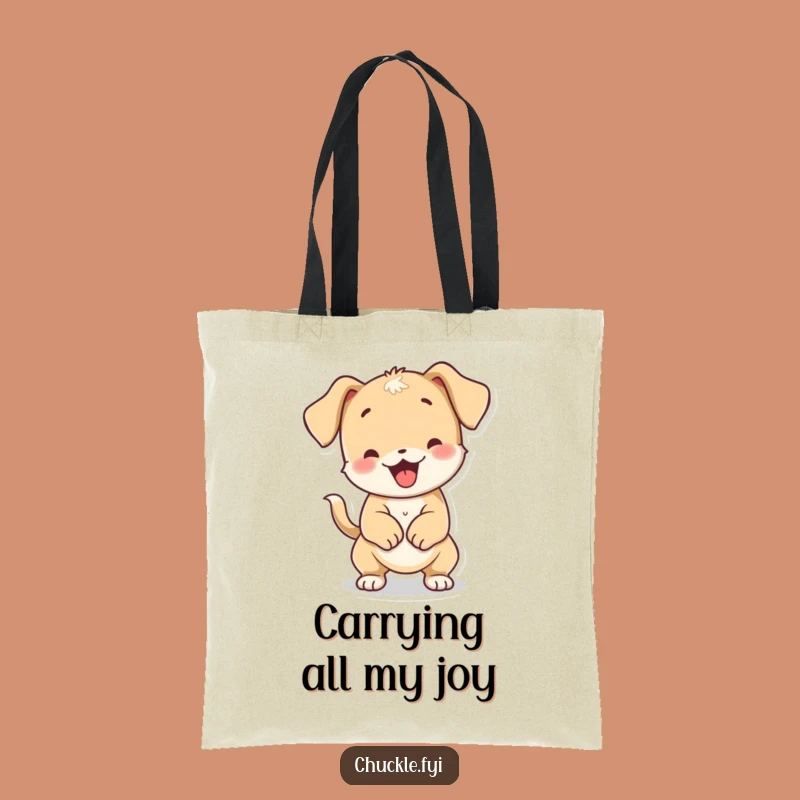 Funny Wiggly Puppy Tote Bag: Carry Your Essentials with Playful Doggy Charm