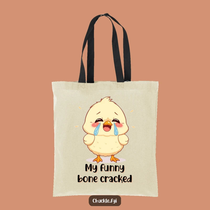 Funny Chick Laughing Tote Bag - Durable and Hilarious Joyful Carry-All Gift